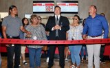 Tachi Palace General Manager Michael Olujic (center) with L to R Robert Jeff, Tachi Vice Chair, Dena Baga, Treasurer, Candida Cuara, Secretary, and Leo Sisco, Chairman, participate in Tuesday's official ribbon cutting ceremony.